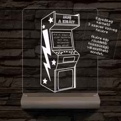 Retro Arcade Játékgép személyre szabott fa talppal 7 színű 3D led lámpa