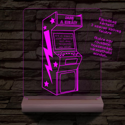 Retro Arcade Játékgép személyre szabott fa talppal 7 színű 3D led lámpa
