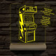 Retro Arcade Játékgép személyre szabott fa talppal 7 színű 3D led lámpa