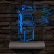 Retro Arcade Játékgép személyre szabott fa talppal 7 színű 3D led lámpa