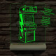 Retro Arcade Játékgép személyre szabott fa talppal 7 színű 3D led lámpa
