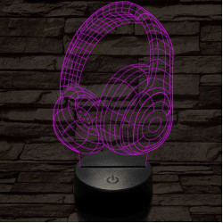Fejhallgató 4 7 színű 3D led lámpa