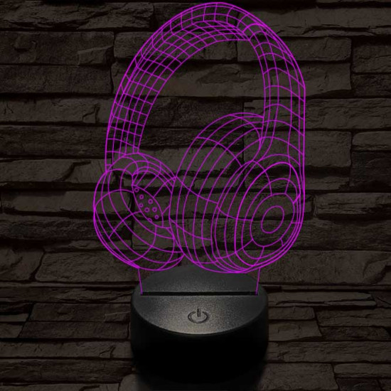 Fejhallgató 4 7 színű 3D led lámpa