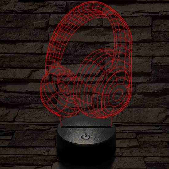 Fejhallgató 4 7 színű 3D led lámpa