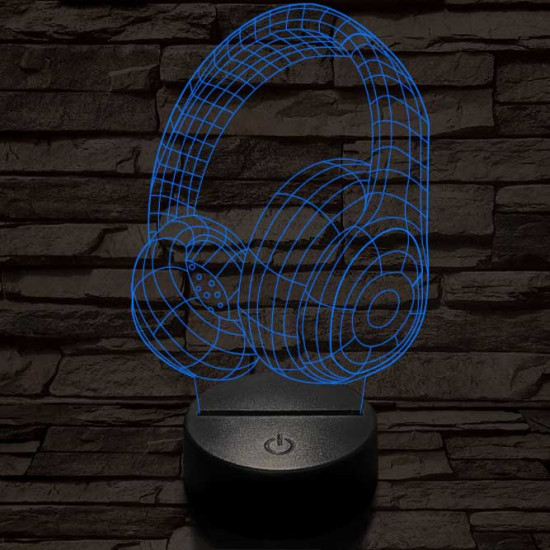 Fejhallgató 4 7 színű 3D led lámpa