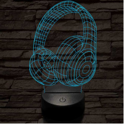 Fejhallgató 4 7 színű 3D led lámpa