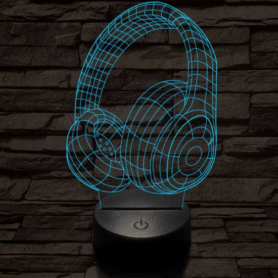 Fejhallgató 4 7 színű 3D led lámpa