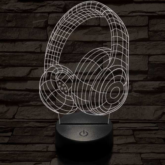 Fejhallgató 4 7 színű 3D led lámpa