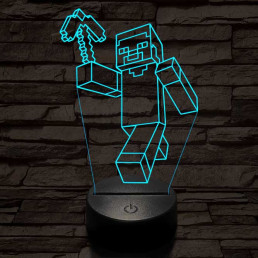 Minecraft figura 7 színű 3D led lámpa
