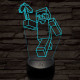 Minecraft figura 7 színű 3D led lámpa