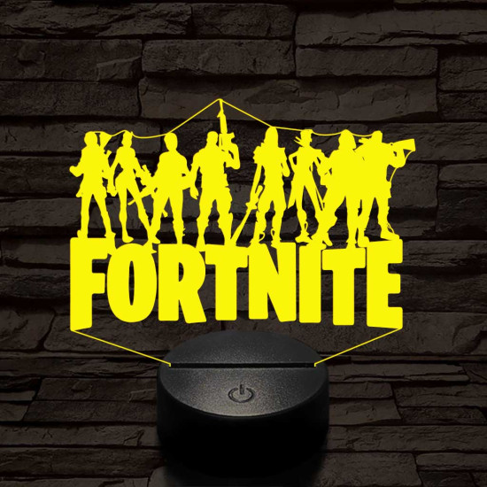 Fortnite alakulat 7 színű 3D led lámpa