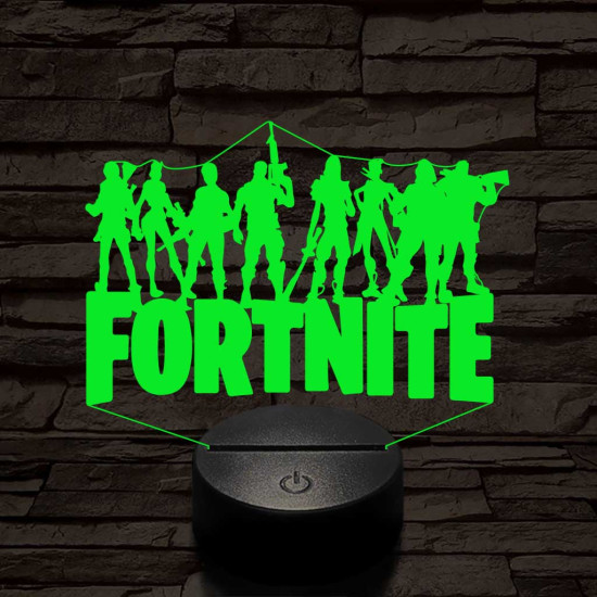 Fortnite alakulat 7 színű 3D led lámpa