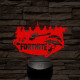 Fortnite logó 7 színű 3D led lámpa