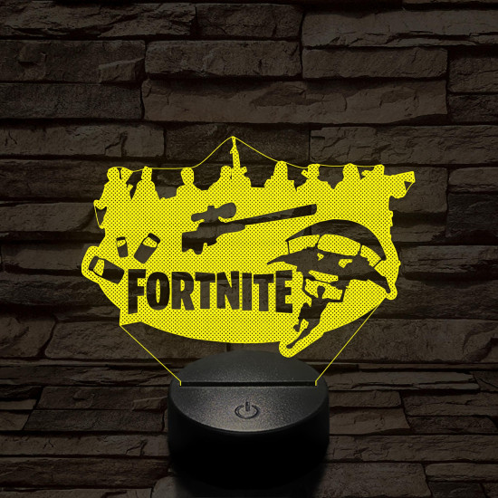 Fortnite logó 7 színű 3D led lámpa