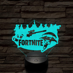 Fortnite logó 7 színű 3D led lámpa