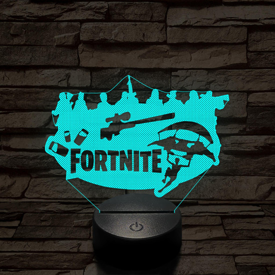 Fortnite logó 7 színű 3D led lámpa