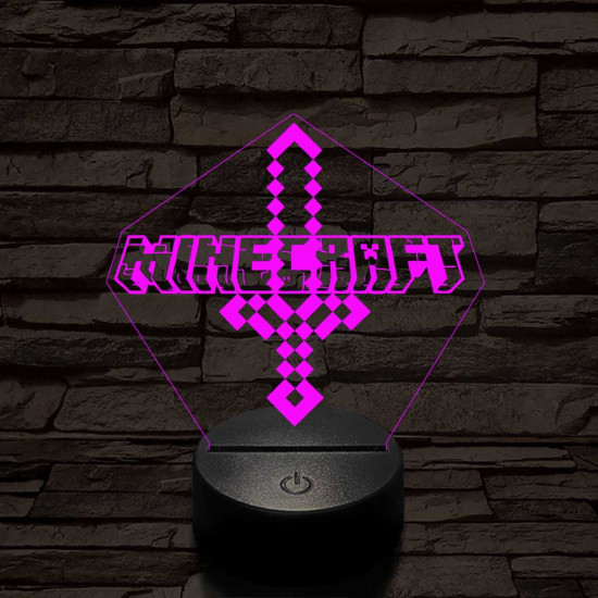 Minecraft  7 színű 3D led lámpa