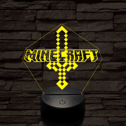 Minecraft  7 színű 3D led lámpa