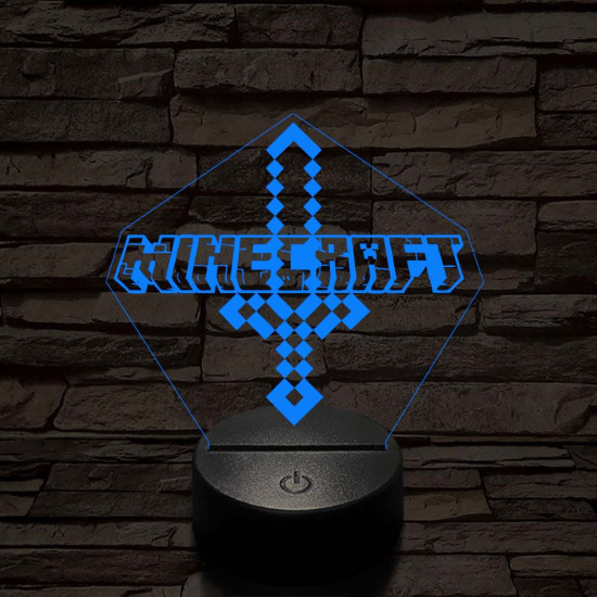 Minecraft  7 színű 3D led lámpa