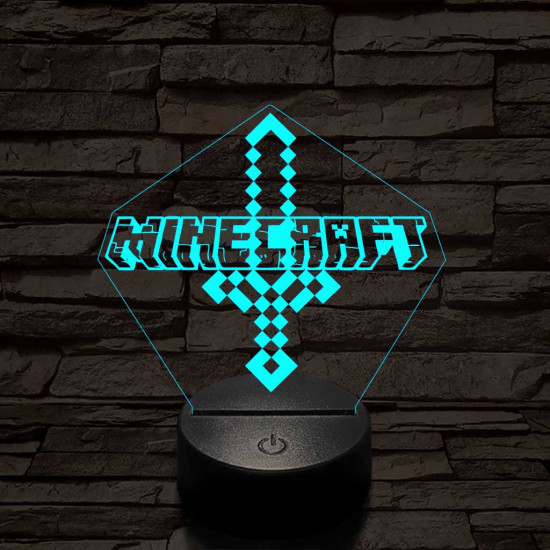 Minecraft  7 színű 3D led lámpa