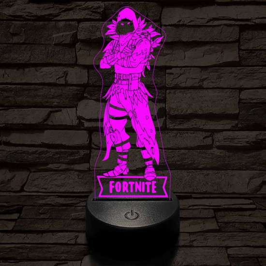 Fortnite Raven logó 7 színű 3D led lámpa