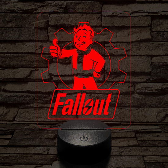 Fallout 7 színű 3D led lámpa