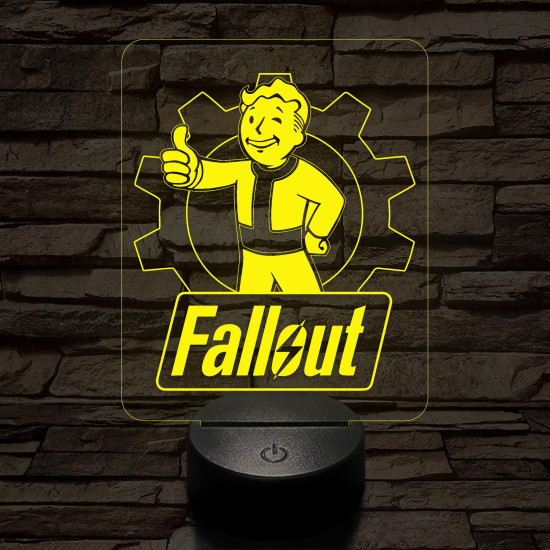 Fallout 7 színű 3D led lámpa