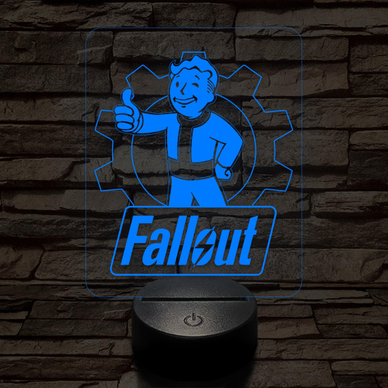 Fallout 7 színű 3D led lámpa