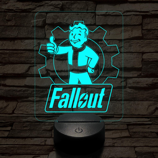 Fallout 7 színű 3D led lámpa