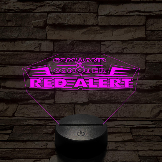 Red Alert logo 7 színű 3D led lámpa
