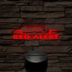 Red Alert logo 7 színű 3D led lámpa