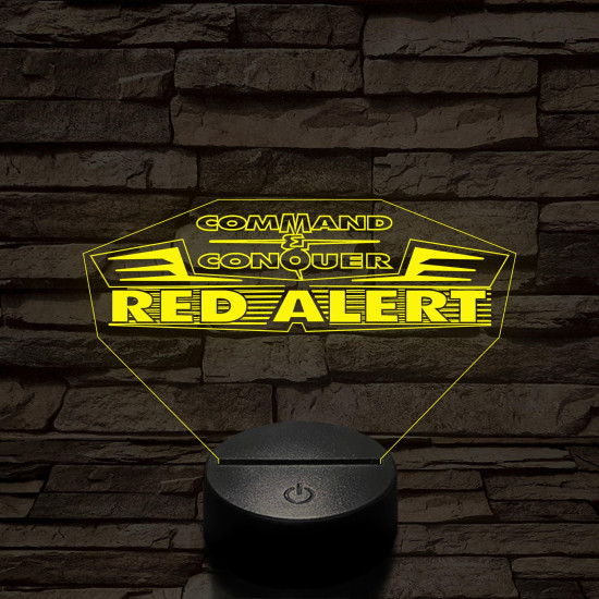Red Alert logo 7 színű 3D led lámpa
