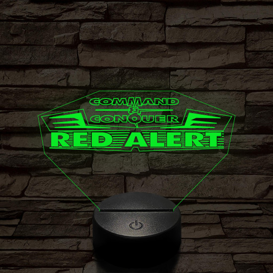 Red Alert logo 7 színű 3D led lámpa