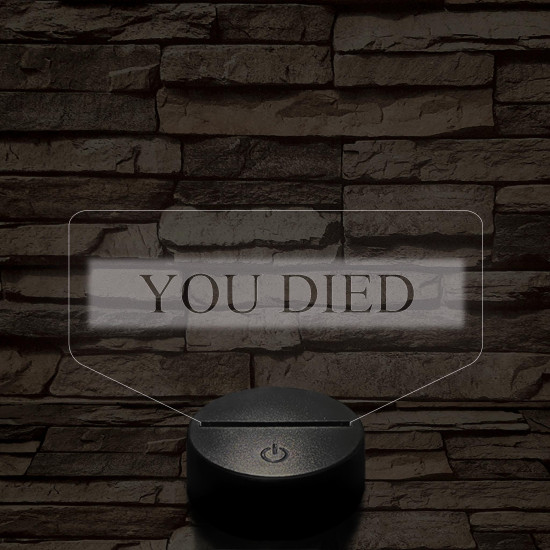 Elden Ring "You Died" 7 színű 3D led lámpa