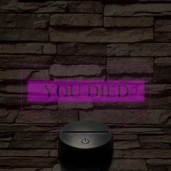 Elden Ring "You Died" 7 színű 3D led lámpa