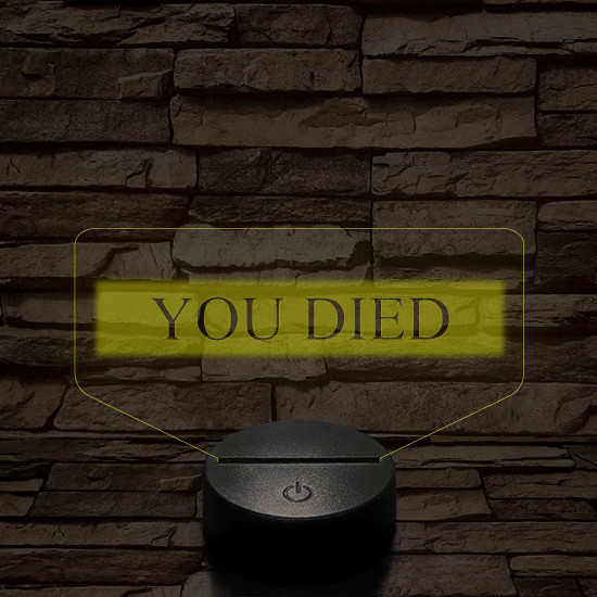 Elden Ring "You Died" 7 színű 3D led lámpa