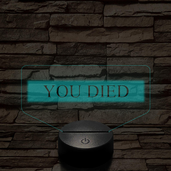 Elden Ring "You Died" 7 színű 3D led lámpa