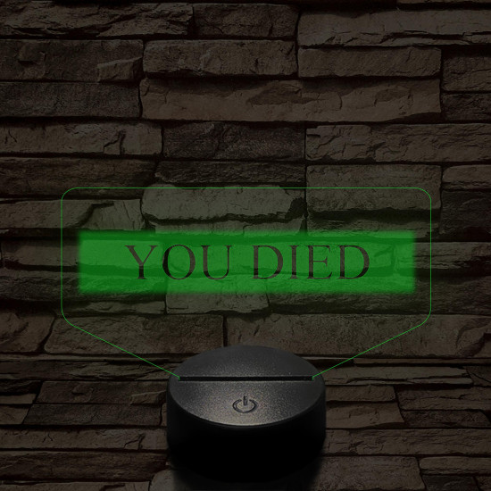 Elden Ring "You Died" 7 színű 3D led lámpa