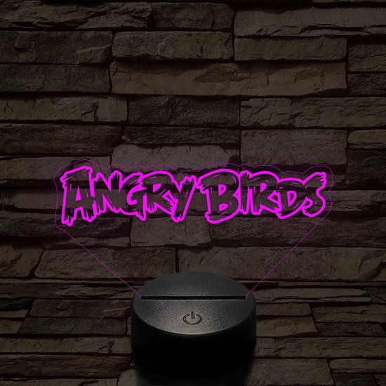 Angry Birds felirat 7 színű 3D led lámpa