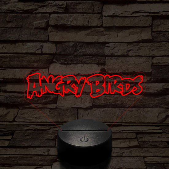 Angry Birds felirat 7 színű 3D led lámpa