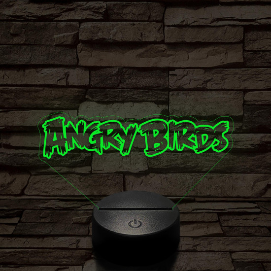 Angry Birds felirat 7 színű 3D led lámpa