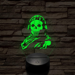 Call of Duty Ghost Simon 7 színű 3D led lámpa