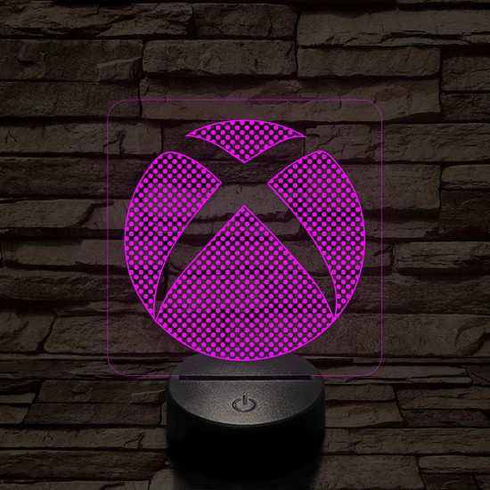 Xbox logó jel  7 színű 3D led lámpa
