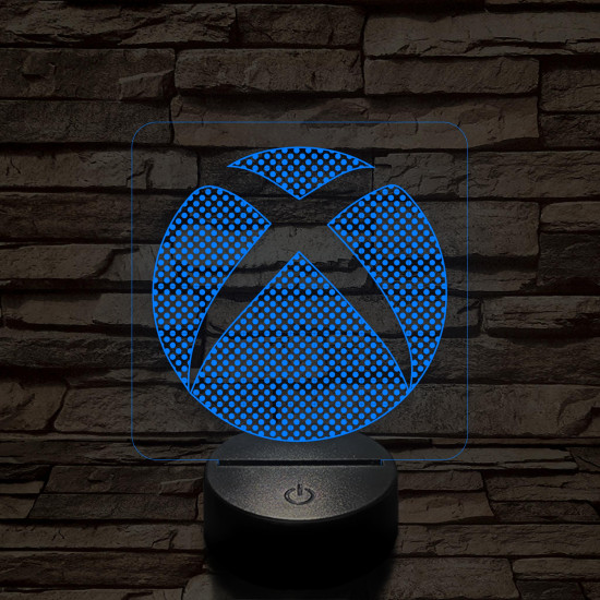 Xbox logó jel  7 színű 3D led lámpa