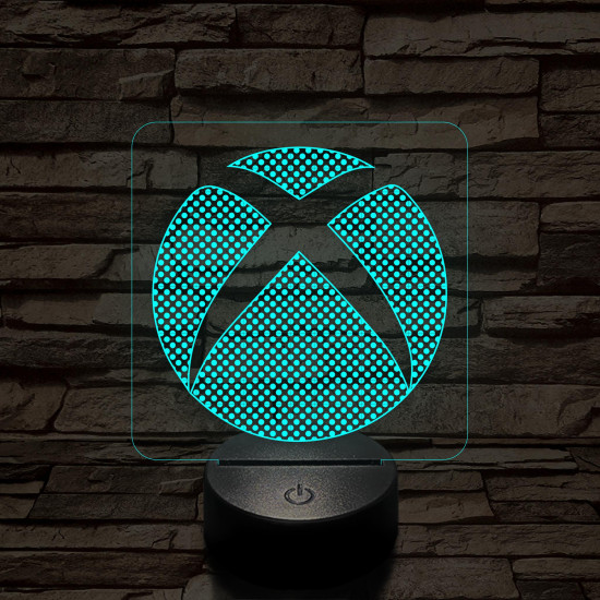 Xbox logó jel  7 színű 3D led lámpa