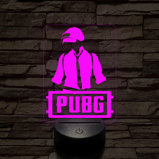 PUBG logó 7 színű 3D led lámpa