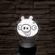 Angry Birds zöld malac piggy 7 színű 3D led lámpa