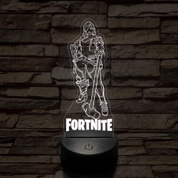 Fortnite női karakter kalapáccsal 7 színű 3D led lámpa