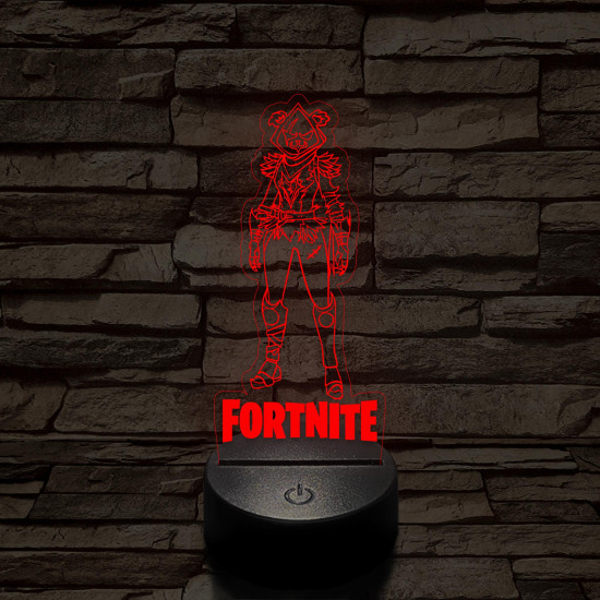 Fortnite Team Leader Raven 7 színű 3D led lámpa