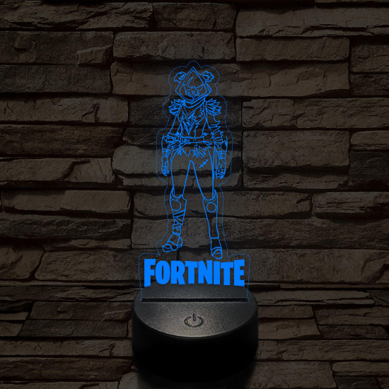 Fortnite Team Leader Raven 7 színű 3D led lámpa